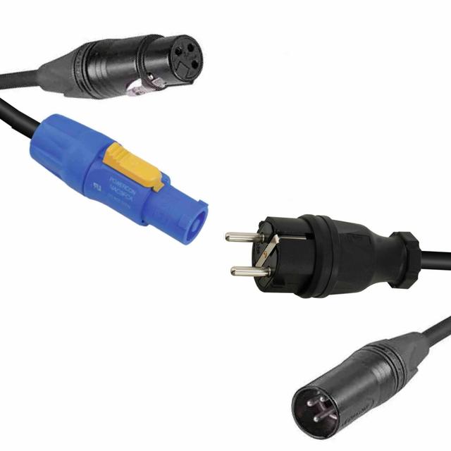 Hybridní kabel DMX a powercon 15m přívodní