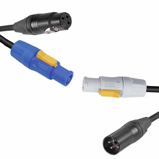 Hybridní kabel DMX a powercon 5m propojovací